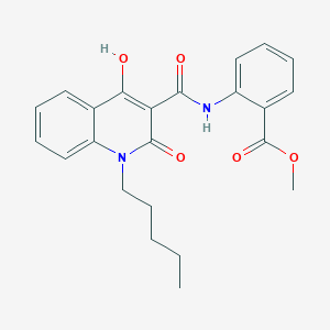 molecular formula C23H24N2O5 B12001187 Methyl 2-{[(4-hydroxy-2-oxo-1-pentyl-1,2-dihydroquinolin-3-yl)carbonyl]amino}benzoate 