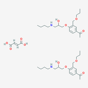 molecular formula C42H66N2O12 B120012 (E)-But-2-enedioic acid;1-[4-[3-(butylamino)-2-hydroxypropoxy]-3-(propoxymethyl)phenyl]ethanone CAS No. 152271-00-6
