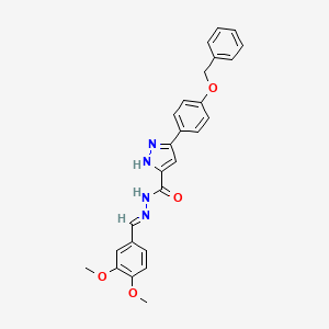 molecular formula C26H24N4O4 B12001307 5(4-Benzyloxy-PH)2H-pyrazole-3-carboxylic acid (3,4-DI-meo-benzylidene)hydrazide 