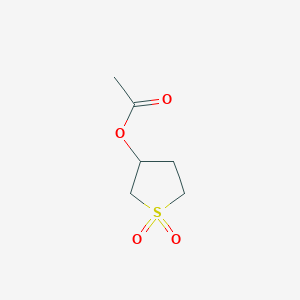 molecular formula C6H10O4S B12001460 Thiophene-3-ol, tetrahydro-, 3-acetate, 1,1-dioxide CAS No. 20627-68-3