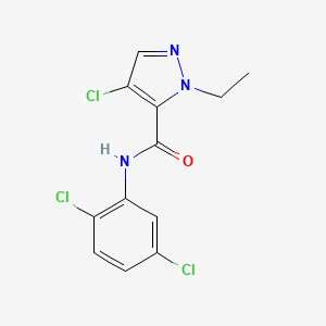 molecular formula C12H10Cl3N3O B1200154 4-chloro-N-(2,5-dichlorophenyl)-2-ethyl-3-pyrazolecarboxamide 
