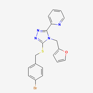 2-[5-[(4-Bromophenyl)methylthio]-4-(2-furanylmethyl)-1,2,4-triazol-3-yl]pyridine
