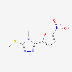 molecular formula C8H8N4O3S B12001564 s-Triazole, 4-methyl-3-methylthio-5-(5-nitro-2-furyl)- CAS No. 41735-55-1