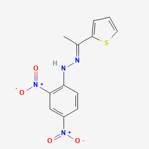 molecular formula C12H10N4O4S B12001631 N-(2,4-Dinitro-phenyl)-N'-(1-thiophen-2-yl-ethylidene)-hydrazine 