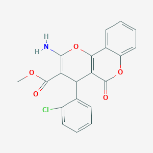 molecular formula C20H14ClNO5 B12001647 methyl 2-amino-4-(2-chlorophenyl)-5-oxo-4H,5H-pyrano[3,2-c]chromene-3-carboxylate 