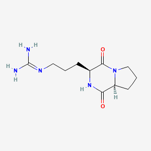 molecular formula C11H19N5O2 B1200166 Cyclo-(L-arginine-L-proline) inhibitor 
