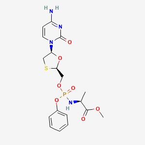 methyl (2S)-2-[[[(2R,5S)-5-(4-amino-2-oxo-pyrimidin-1-yl)-1,3-oxathiolan-2-yl]methoxy-phenoxy-phosphoryl]amino]propanoate