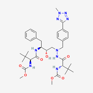 molecular formula C35H51N9O7 B1200170 methyl N-[(2S)-1-[[(2S,3S)-3-hydroxy-4-[[[(2S)-2-(methoxycarbonylamino)-3,3-dimethylbutanoyl]amino]-[[4-(2-methyltetrazol-5-yl)phenyl]methyl]amino]-1-phenylbutan-2-yl]amino]-3,3-dimethyl-1-oxobutan-2-yl]carbamate CAS No. 198904-13-1