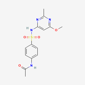 molecular formula C14H16N4O4S B12001750 Acetamide, N-(4-((6-methoxy-2-methyl-4-pyrimidinyl)aminosulfonyl)phenyl)- CAS No. 13394-85-9