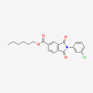 molecular formula C21H20ClNO4 B12001751 Hexyl 2-(3-chlorophenyl)-1,3-dioxoisoindole-5-carboxylate 