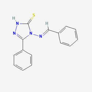 molecular formula C15H12N4S B12001986 5-phenyl-4-{[(E)-phenylmethylidene]amino}-4H-1,2,4-triazole-3-thiol 