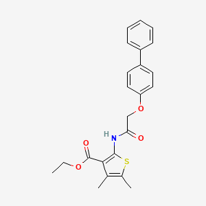 molecular formula C23H23NO4S B12002096 Ethyl 2-{[(biphenyl-4-yloxy)acetyl]amino}-4,5-dimethylthiophene-3-carboxylate 