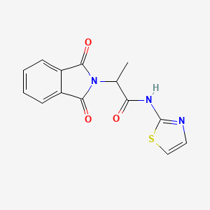 molecular formula C14H11N3O3S B12002125 2-(1,3-dioxo-1,3-dihydro-2H-isoindol-2-yl)-N-(1,3-thiazol-2-yl)propanamide 