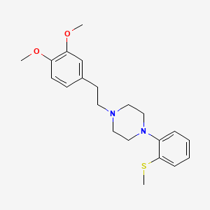 molecular formula C21H28N2O2S B12002139 Piperazine, 1-(3,4-dimethoxyphenethyl)-4-(o-(methylthio)phenyl)- CAS No. 1051-73-6