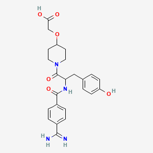 molecular formula C24H28N4O6 B1200215 2-[1-[2-[(4-Carbamimidoylbenzoyl)amino]-3-(4-hydroxyphenyl)propanoyl]piperidin-4-yl]oxyacetic acid 