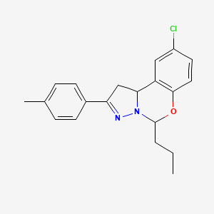 molecular formula C20H21ClN2O B12002172 9-Chloro-2-(4-methylphenyl)-5-propyl-1,10b-dihydropyrazolo[1,5-c][1,3]benzoxazine 