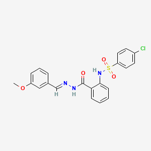molecular formula C21H18ClN3O4S B12002181 4-CL-N-(2-((2-(3-Methoxybenzylidene)hydrazino)carbonyl)phenyl)benzenesulfonamide CAS No. 765311-99-7