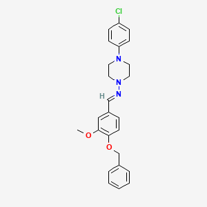molecular formula C25H26ClN3O2 B12002193 (4-Benzyloxy-3-methoxy-benzylidene)-(4-(4-chloro-phenyl)-piperazin-1-YL)-amine 