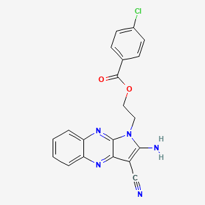 4-Chlorobenzoic acid 2-(2-amino-3-cyano-1-pyrrolo[3,2-b]quinoxalinyl)ethyl ester