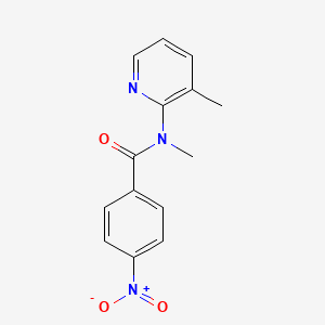molecular formula C14H13N3O3 B12002477 Benzamide, N-methyl-N-(3-methyl-2-pyridinyl)-4-nitro- CAS No. 36844-95-8