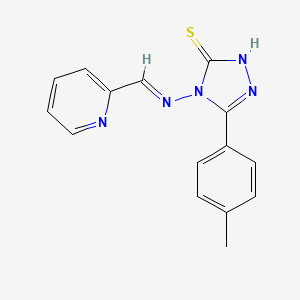 molecular formula C15H13N5S B12002606 5-(4-Methylphenyl)-4-((2-pyridinylmethylene)amino)-4H-1,2,4-triazole-3-thiol 