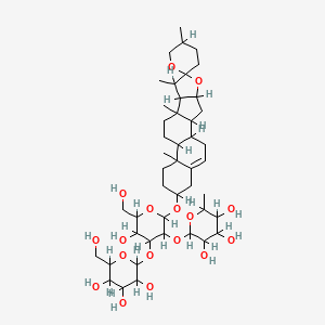 2-[5-Hydroxy-6-(hydroxymethyl)-2-(5',7,9,13-tetramethylspiro[5-oxapentacyclo[10.8.0.02,9.04,8.013,18]icos-18-ene-6,2'-oxane]-16-yl)oxy-4-[3,4,5-trihydroxy-6-(hydroxymethyl)oxan-2-yl]oxyoxan-3-yl]oxy-6-methyloxane-3,4,5-triol