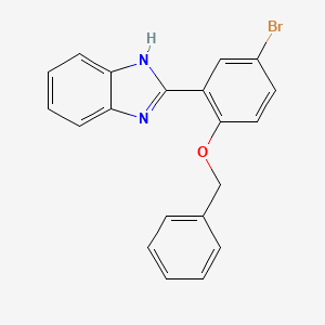 molecular formula C20H15BrN2O B12002807 1H-Benzimidazole, 2-[5-bromo-2-(phenylmethoxy)phenyl]- CAS No. 62871-40-3