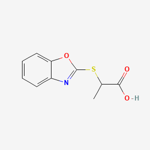 molecular formula C10H9NO3S B1200286 2-(Benzooxazol-2-ylsulfanyl)-propionic acid CAS No. 252353-18-7