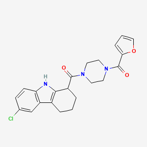 molecular formula C22H22ClN3O3 B1200290 (6-chloro-2,3,4,9-tetrahydro-1H-carbazol-1-yl)-[4-[2-furanyl(oxo)methyl]-1-piperazinyl]methanone 