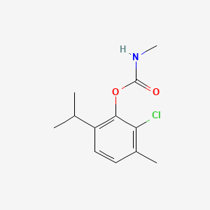 molecular formula C12H16ClNO2 B12002983 Carbamic acid, methyl-, 6-chlorothymyl ester CAS No. 17578-41-5