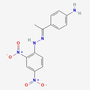 molecular formula C14H13N5O4 B12003077 (1E)-1-(4-aminophenyl)ethanone (2,4-dinitrophenyl)hydrazone 