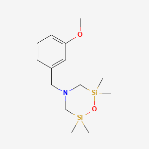 molecular formula C14H25NO2Si2 B1200308 4-((3-Methoxyphenyl)methyl)-2,2,6,6-tetramethyl-1-oxa-4-aza-2,6-disilacyclohexane CAS No. 72821-05-7
