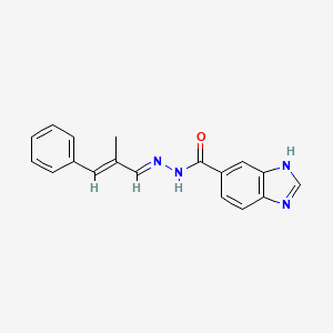 molecular formula C18H16N4O B12003107 N'-[(E,2E)-2-methyl-3-phenyl-2-propenylidene]-1H-benzimidazole-6-carbohydrazide 