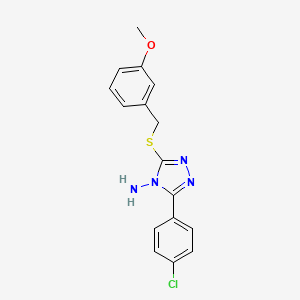 molecular formula C16H15ClN4OS B12003134 3-(4-Chlorophenyl)-5-((3-methoxybenzyl)thio)-4H-1,2,4-triazol-4-amine CAS No. 575462-80-5