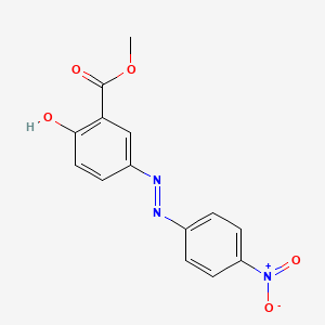 molecular formula C14H11N3O5 B12003140 Methyl 3-[2-(4-nitrophenyl)hydrazinylidene]-6-oxocyclohexa-1,4-diene-1-carboxylate CAS No. 21460-91-3