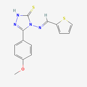 molecular formula C14H12N4OS2 B12003160 5-(4-methoxyphenyl)-4-[(thiophen-2-ylmethylidene)amino]-4H-1,2,4-triazole-3-thiol 