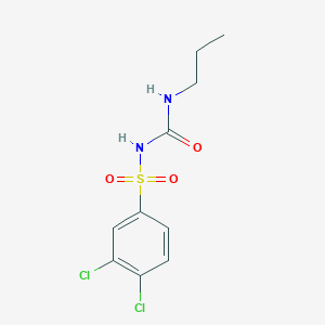molecular formula C10H12Cl2N2O3S B12003168 1,2-Dichloro-4-({[(propylamino)carbonyl]amino}sulfonyl)benzene CAS No. 25672-38-2