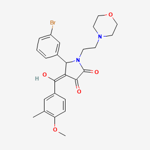 molecular formula C25H27BrN2O5 B12003171 5-(3-Bromophenyl)-3-hydroxy-4-(4-methoxy-3-methylbenzoyl)-1-[2-(4-morpholinyl)ethyl]-1,5-dihydro-2H-pyrrol-2-one CAS No. 496771-25-6