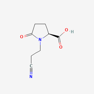 molecular formula C8H10N2O3 B12003184 L-Proline, 1-(2-cyanoethyl)-5-oxo- CAS No. 41563-94-4