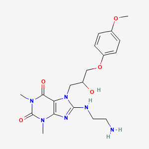 molecular formula C19H26N6O5 B12003307 8-((2-aminoethyl)amino)-7-(2-hydroxy-3-(4-methoxyphenoxy)propyl)-1,3-dimethyl-1H-purine-2,6(3H,7H)-dione 