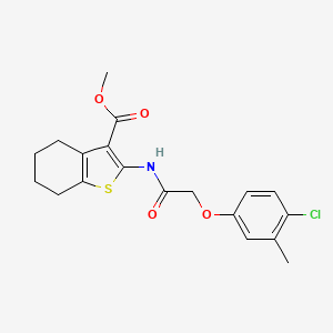 molecular formula C19H20ClNO4S B12003362 Methyl 2-{[(4-chloro-3-methylphenoxy)acetyl]amino}-4,5,6,7-tetrahydro-1-benzothiophene-3-carboxylate 