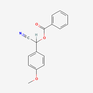 molecular formula C16H13NO3 B12003390 Benzeneacetonitrile, alpha-(benzoyloxy)-4-methoxy- CAS No. 6948-58-9