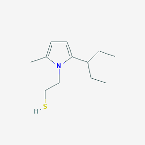 molecular formula C12H21NS B120035 1H-Pyrrole-1-ethanethiol, 2-(1-ethylpropyl)-5-methyl- CAS No. 153686-90-9