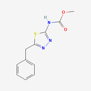 molecular formula C11H11N3O2S B1200350 N-[5-(phenylmethyl)-1,3,4-thiadiazol-2-yl]carbamic acid methyl ester 