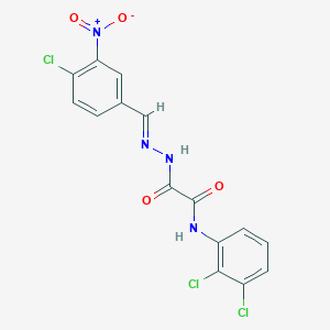 molecular formula C15H9Cl3N4O4 B12003505 2-(2-(4-CL-3-Nitrobenzylidene)hydrazino)-N-(2,3-dichlorophenyl)-2-oxoacetamide CAS No. 769147-07-1