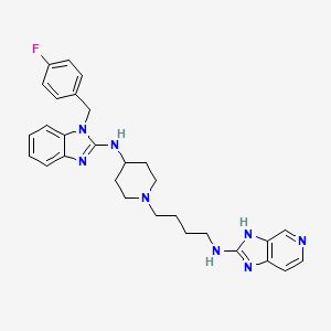 molecular formula C29H33FN8 B1200363 N-[4-[4-[[1-[(4-fluorophenyl)methyl]benzimidazol-2-yl]amino]piperidin-1-yl]butyl]-3H-imidazo[4,5-c]pyridin-2-amine CAS No. 99157-83-2