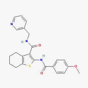 molecular formula C23H23N3O3S B12003674 2-[(4-methoxybenzoyl)amino]-N-(3-pyridinylmethyl)-4,5,6,7-tetrahydro-1-benzothiophene-3-carboxamide CAS No. 609794-45-8