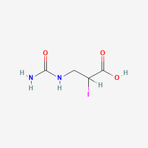 molecular formula C4H7IN2O3 B1200370 2-Iodo-3-ureidopropionic acid CAS No. 61443-52-5