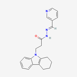 molecular formula C21H22N4O B12003736 N'-(3-Pyridinylmethylene)3-(1,2,3,4-tetrahydro-9H-carbazol-9-YL)propanohydrazide CAS No. 452089-92-8