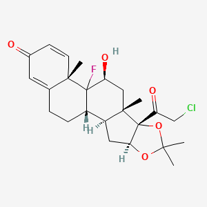 (1S,2S,4S,8S,9S,11S,13S)-8-(2-chloroacetyl)-12-fluoro-11-hydroxy-6,6,9,13-tetramethyl-5,7-dioxapentacyclo[10.8.0.02,9.04,8.013,18]icosa-14,17-dien-16-one